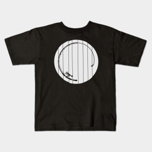 Fishing rod moon silhouette. Kids T-Shirt